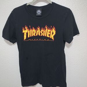 Thrasher Magazine T-Shirt Size M Black (Shrunk To XS)